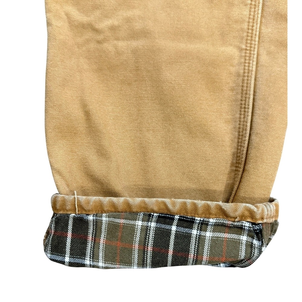 Carhartt Flannel Lined Canvas Work Pants Men 30x32 Tan Original Fit Straight Leg - Picture 4 of 14